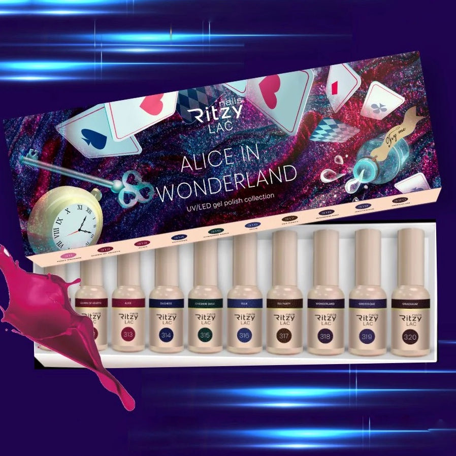 “Alice in Wonderland"colección de 10x 9ml colores.