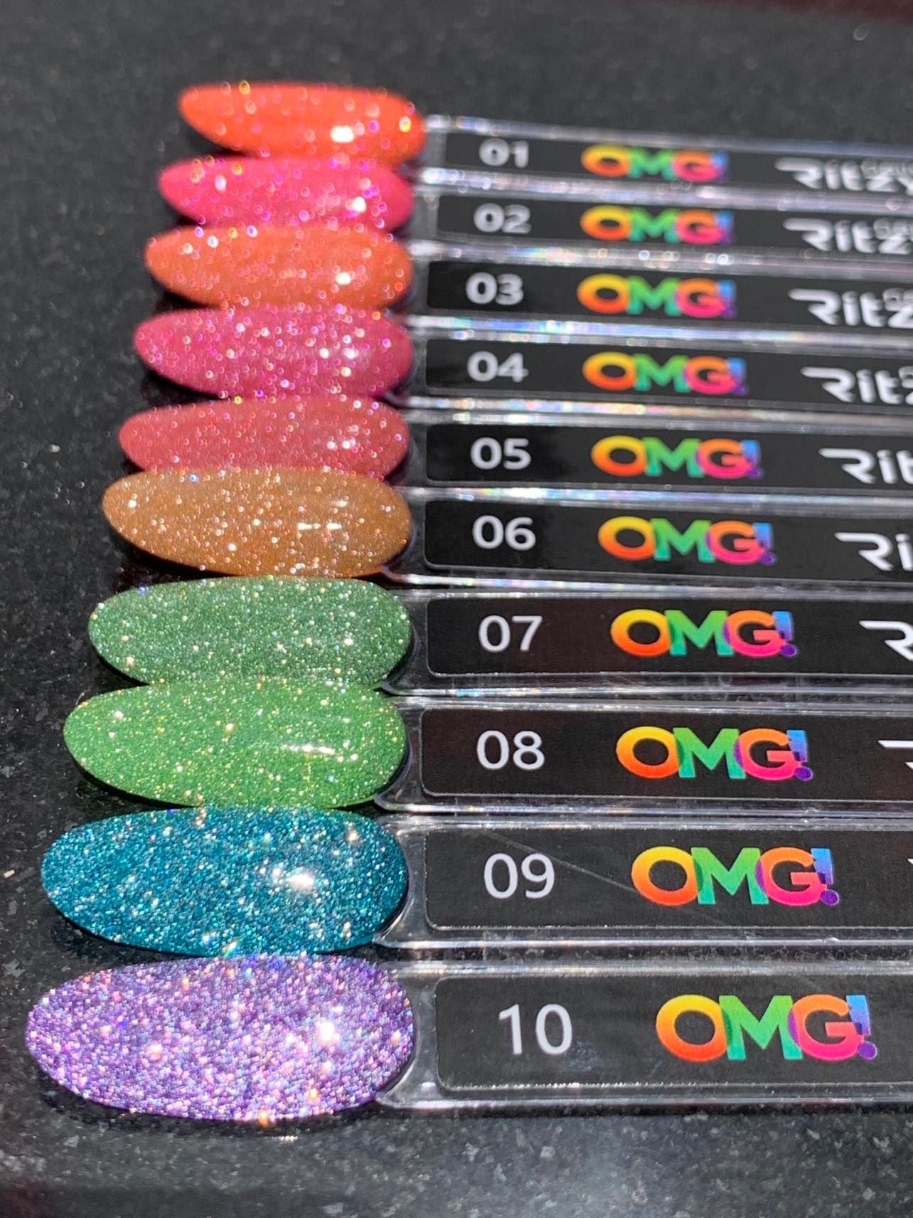 Ritzy Nails “OMG ”collection of 10x 9ml colors.