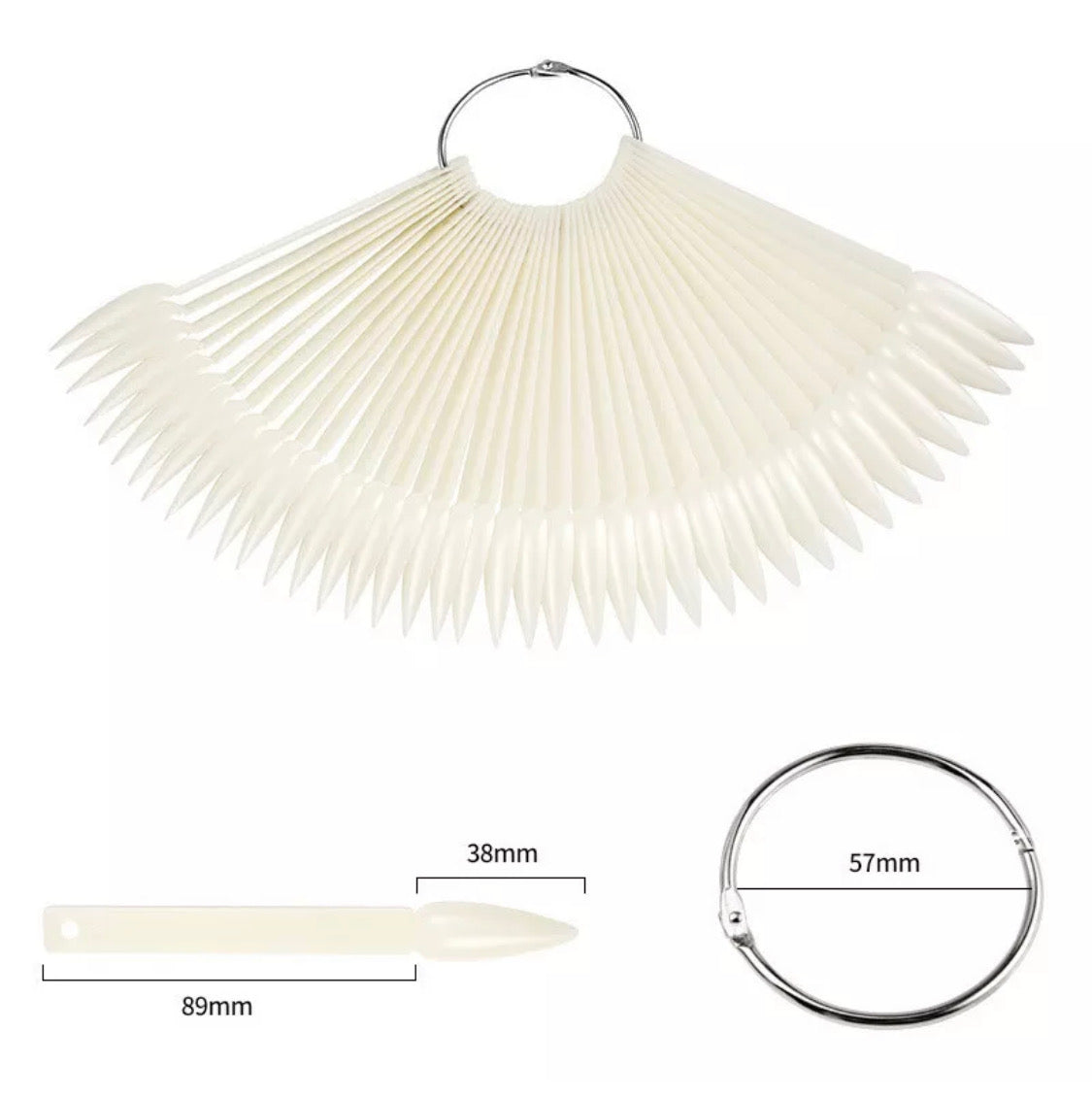 Nail art display stiletto Natural 50pcs