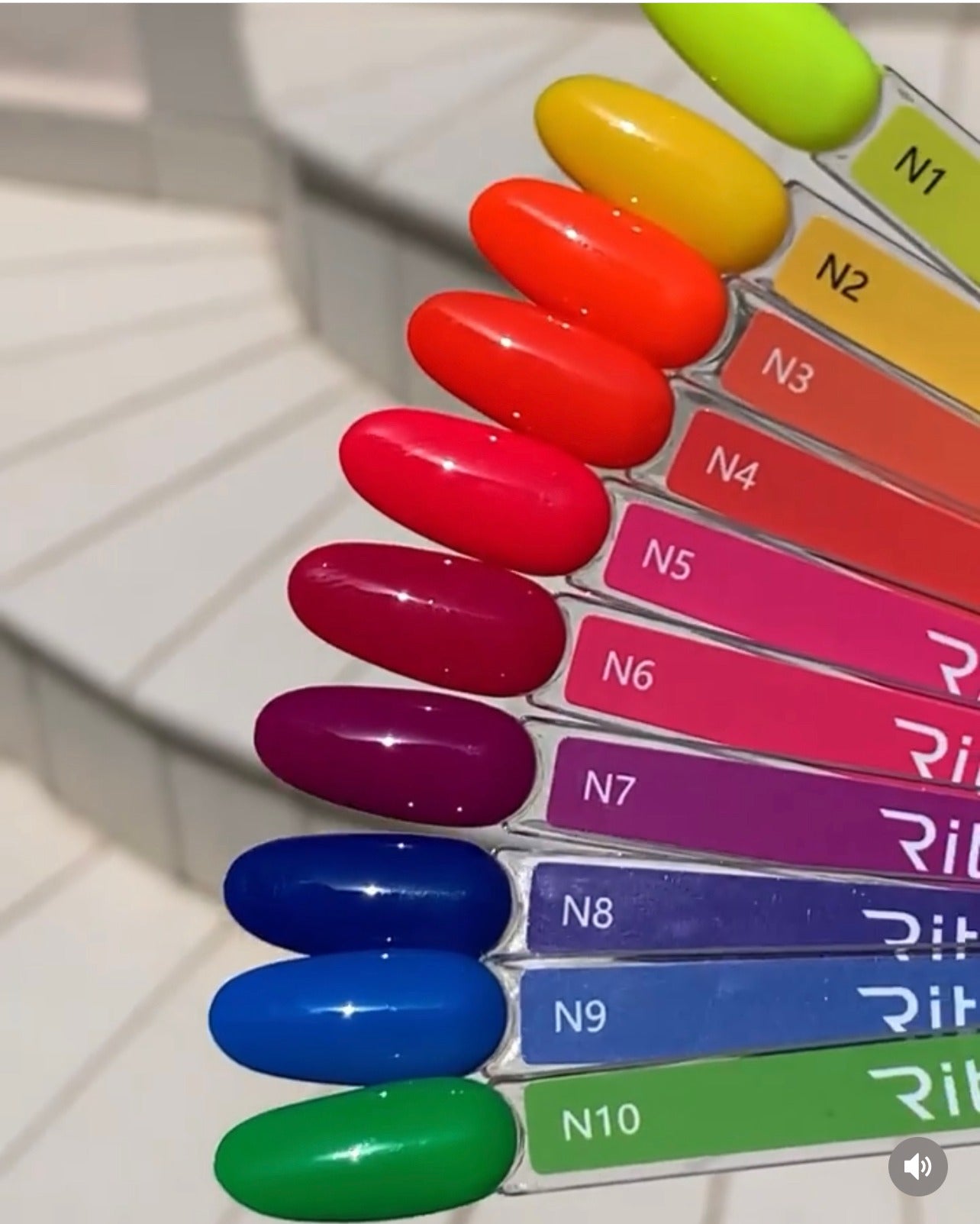 Ritzy Nails “NEON" collection of 10x 9ml colors.