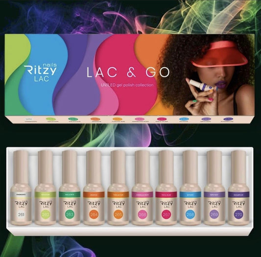 Ritzy nails “Lac & Go” collection of 10 colors x 9ml