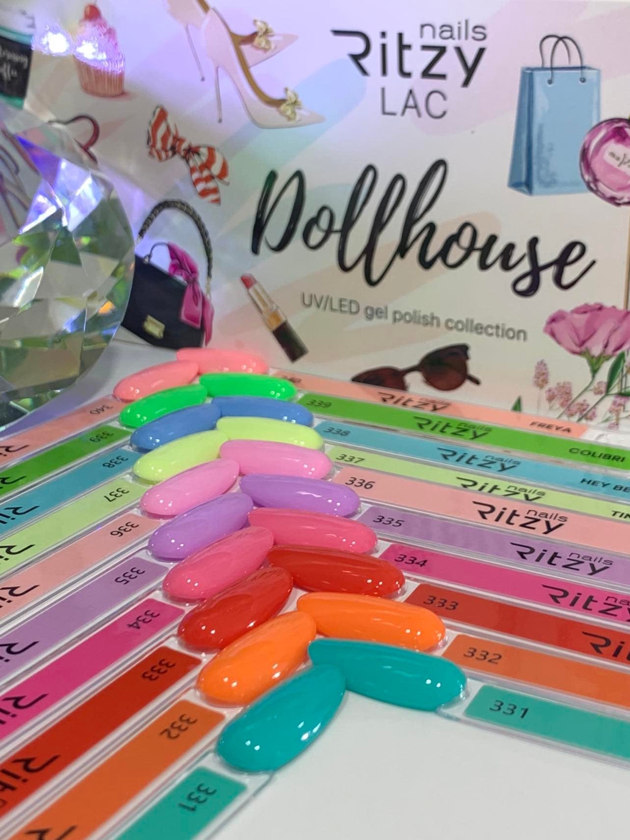 Ritzy Nails "Dollhouse" collection of 10x 9ml colors.