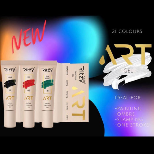 Ritzy Nails "ART GEL"collection of 21x 5ml colors.
